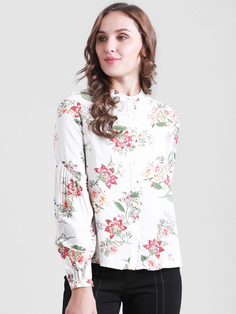 

Zink London Women Off-White Printed Shirt Style Top
