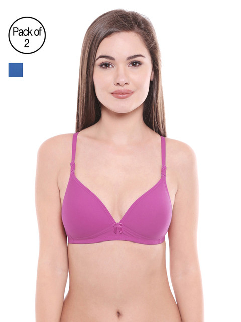 

Bodycare Pack of 2 Assorted Lightly Padded T-shirt Bras E6552LOVS.GRY