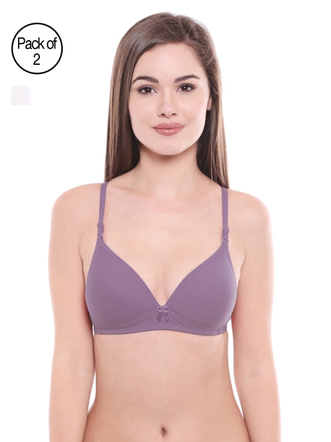 

Bodycare Women Pack of 2 Assorted Lightly Padded T-shirt Bras E6552MOUW