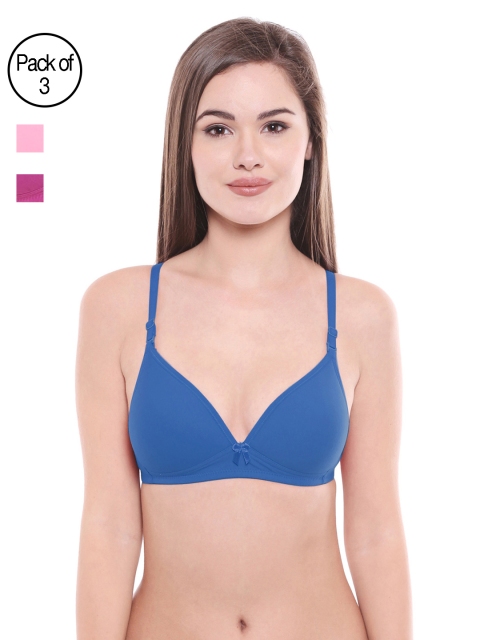 

Bodycare Women Pack of 3 Assorted Lightly Padded T-shirt Bras E6552PIS