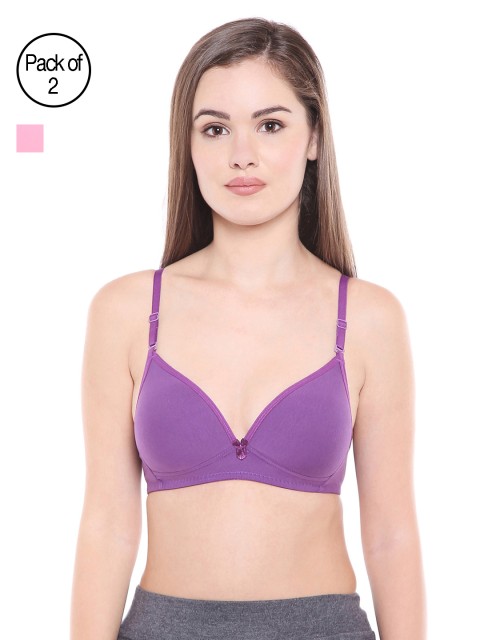 

Bodycare Pack of 2 Assorted Lightly Padded T-shirt Bras E6552DPUPI