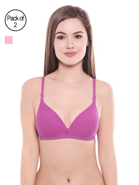 

Bodycare Pack of 2 Assorted Lightly Padded T-shirt Bras E6552LOVPI