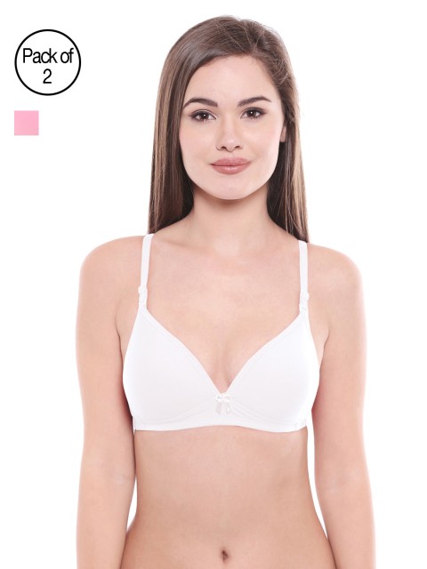 

Bodycare Women Pack of 2 Assorted Lightly Padded T-shirt Bras E6552PIW