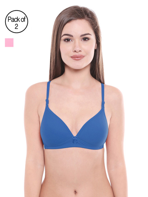 

Bodycare Women Pack of 2 Assorted Lightly Padded T-shirt Bras E6552PIS