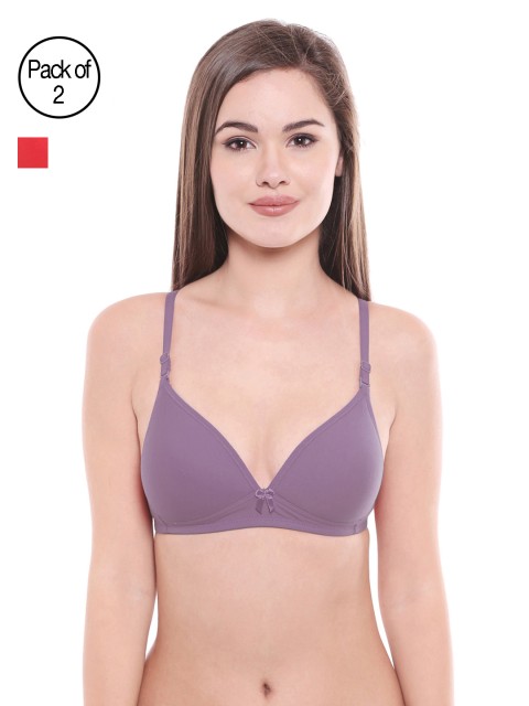 

Bodycare Pack of 2 Assorted Lightly Padded T-shirt Bras E6552MOURE