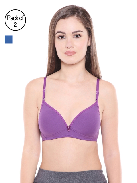 

Bodycare Pack of 2 Assorted Lightly Padded T-shirt Bras E6552DPUS.GRY
