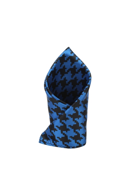 

Alvaro Castagnino Blue & Black Printed Pocket Square