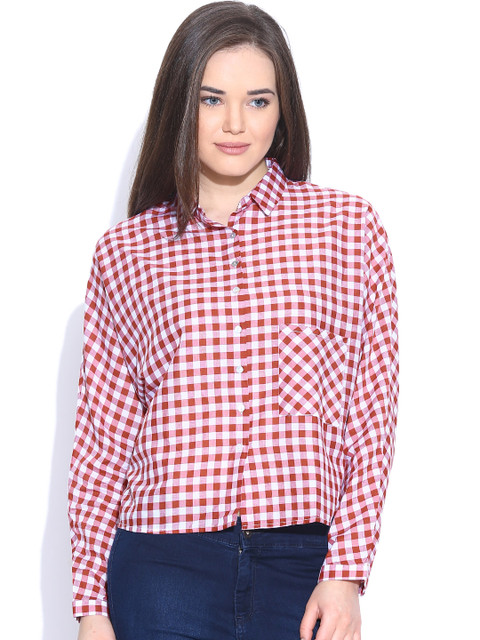 

Pepe Jeans Brick Red & White Checked Shirt