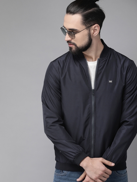 

Roadster Men Navy Blue Solid Bomber Jacket
