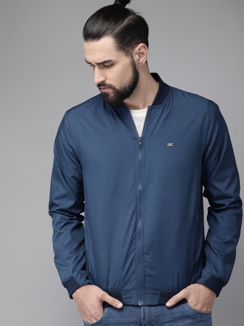 

Roadster Men Navy Blue Solid Bomber Jacket
