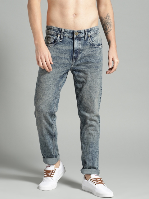 

Roadster Men Blue Acid Wash Slim Fit Mid-Rise Clean Look Stretchable Jeans