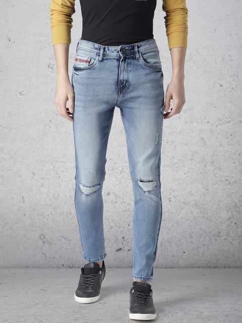 

Ecko Unltd Men Blue Skinny Fit Mid-Rise Mildly Distressed Stretchable Cropped Jeans
