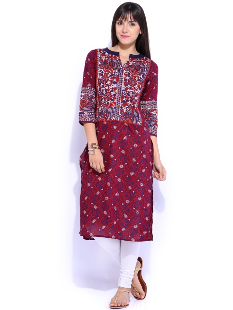 

Vishudh Maroon Printed Kurta