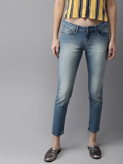 

HERE&NOW Women Blue Skinny Fit Mid-Rise Clean Look Stretchable Jeans