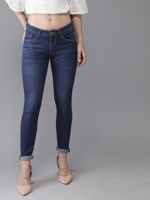 

HERE&NOW Women Blue Skinny Fit Mid-Rise Clean Look Stretchable Jeans