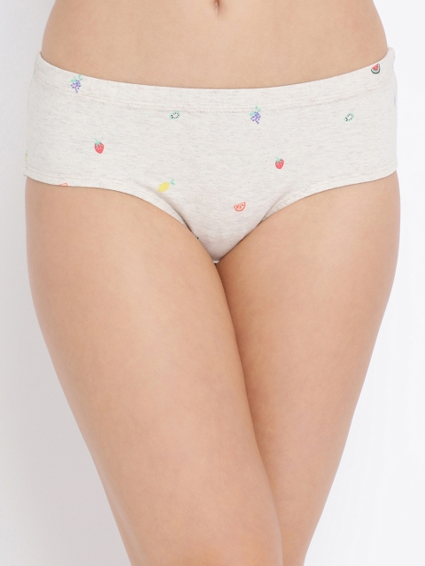 

Clovia Women Off-White High Printed Hipster Brief PN3247P18XL