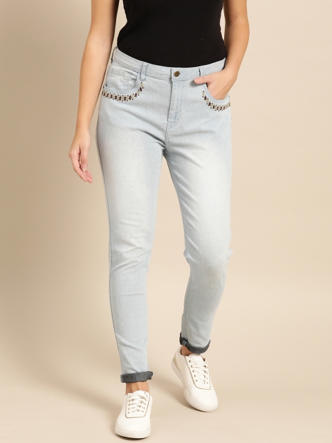 

DressBerry Women Blue Skinny Fit Mid-Rise Clean Look Stretchable Ankle Length Jeans