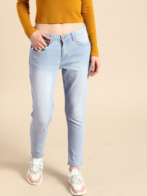 

DressBerry Women Blue Skinny Fit Mid-Rise Clean Look Stretchable Ankle Length Jeans