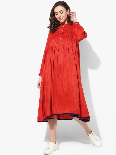 

Sangria Women Red Solid Fusion A-Line Dress