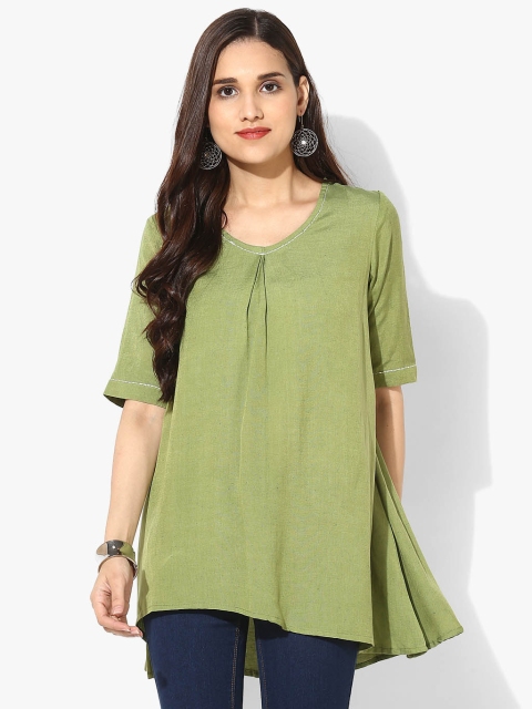 

Sangria Women Green Solid A-Line Top