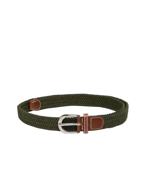 

Harvard Unisex Olive Green Woven Design Belt