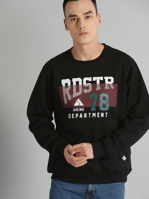 

Roadster Men Black Printed Sweatshirt