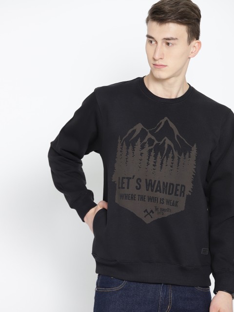 

Roadster Men Black & Brown Printed Sweatshirt