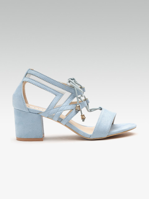 

ELLE Women Blue Solid Open Toe Heels