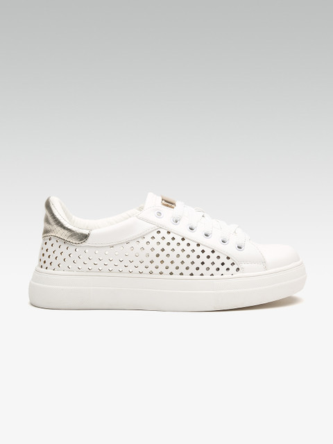 

ELLE Women White Laser Cuts Sneakers