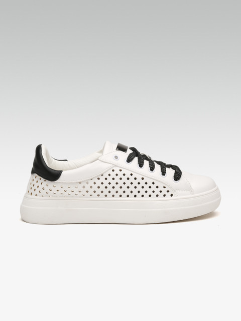 

ELLE Women White Laser Cuts Sneakers