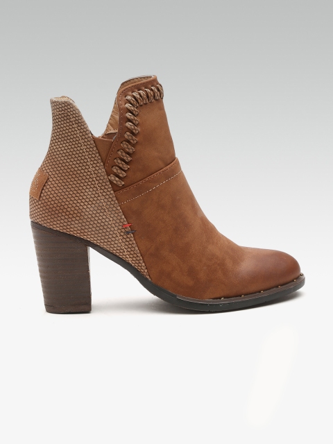 

ELLE Women Brown Solid Heeled Boots