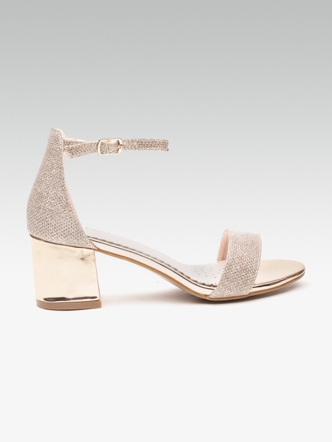 

ELLE Women Gold-Toned Embellished Heels