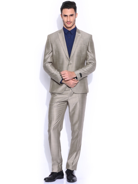 

V Dot by Van Heusen Taupe Single-Breasted Formal Suit