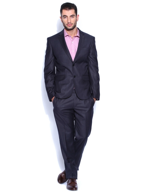 

Van Heusen Men Dark Grey Single-Breasted Slim Fit Formal Suit
