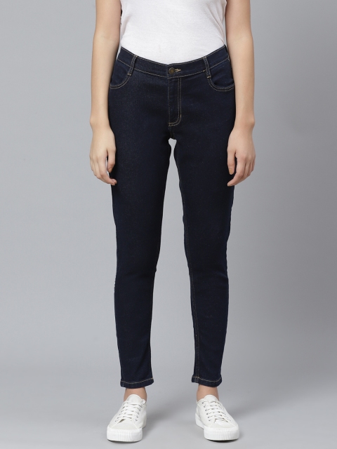 

Marks & Spencer Women Navy Blue Skinny Fit Mid-Rise Clean Look Stretchable Jeans