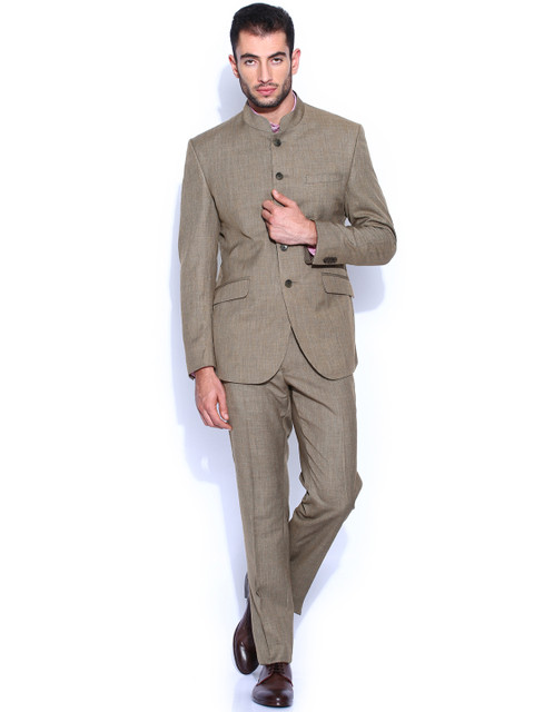 

Van Heusen Khaki-Coloured Slim Single Brested Formal Suit