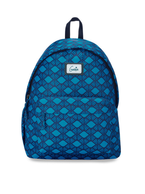 

Genie Women Blue Geometric Print 16 inches Medium Backpack