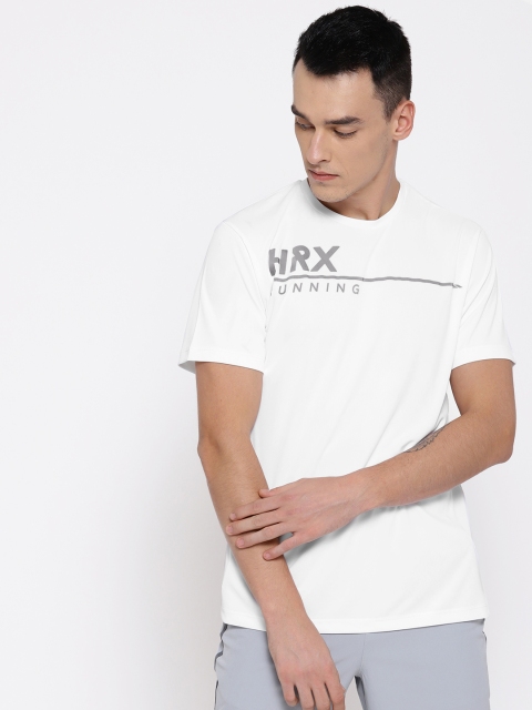 

HRX by Hrithik Roshan Men White Rapid Dry Printed Running T-Shirt