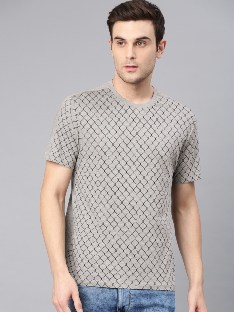 

HRX by Hrithik Roshan Men Grey Printed Round Neck T-shirt
