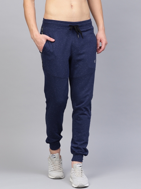 

HRX by Hrithik Roshan Men Blue Self-Design Slim Fit Cropped Joggers