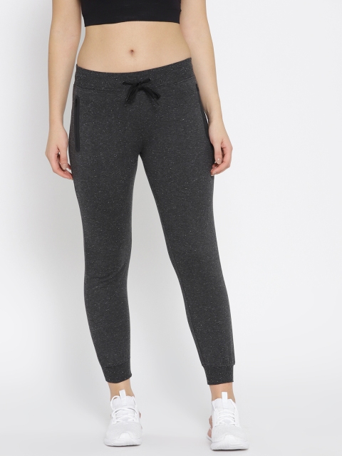 

HRX by Hrithik Roshan Women Charcoal Grey Solid Slim Fit Cropped Joggers