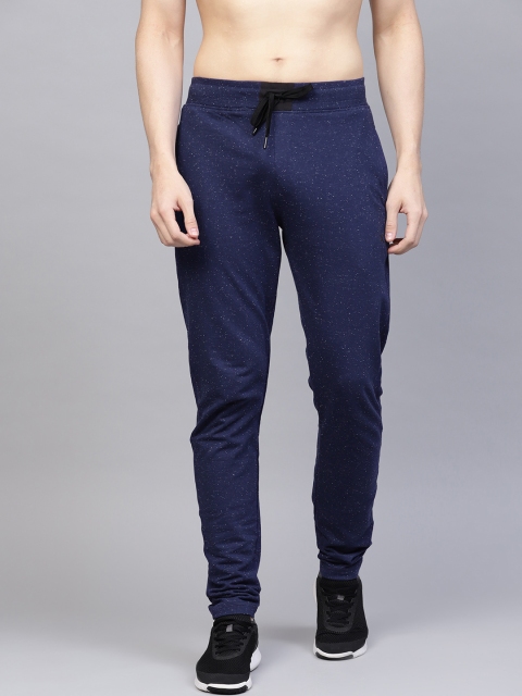 

HRX by Hrithik Roshan Men Navy Blue Self-Design Slim Fit Trackpants