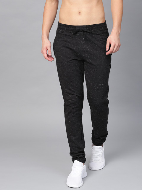 

HRX by Hrithik Roshan Men Black Self-Design Slim Fit Trackpants