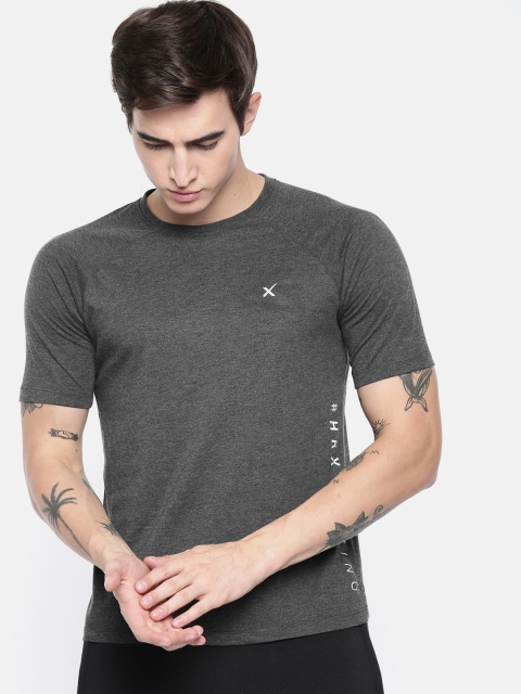 

HRX by Hrithik Roshan Men Charcoal Grey Solid Round Neck Running T-shirt