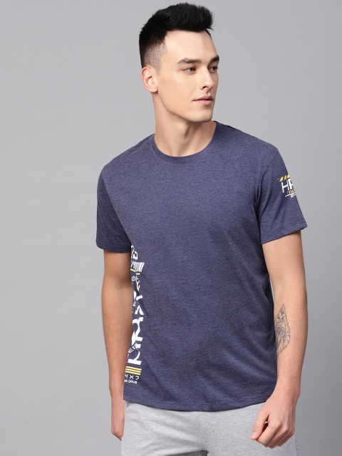 

HRX by Hrithik Roshan Men Blue Printed Training T-shirt