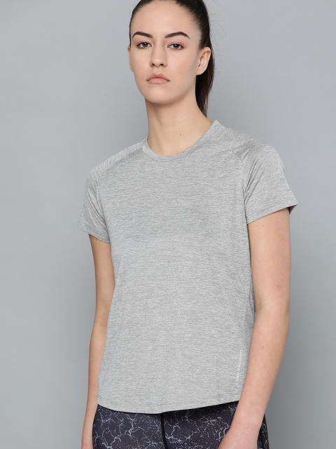 

HRX by Hrithik Roshan Women Grey Melange Running Regular Fit T-shirt
