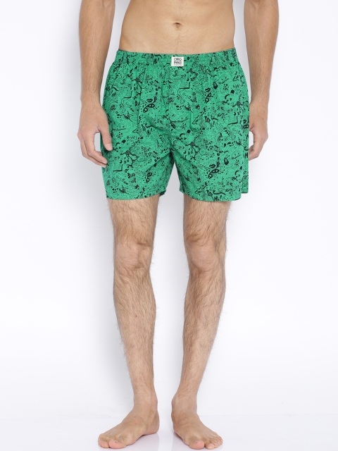 

Jack & Jones Green Printed Boxers 175110200