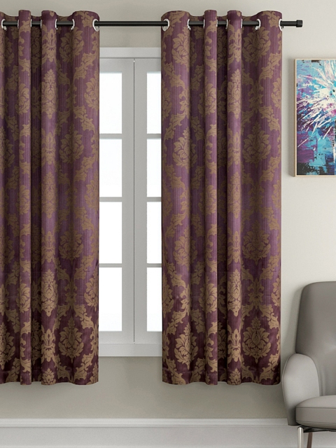 

VRINDA Mauve Floral Single Window Curtain