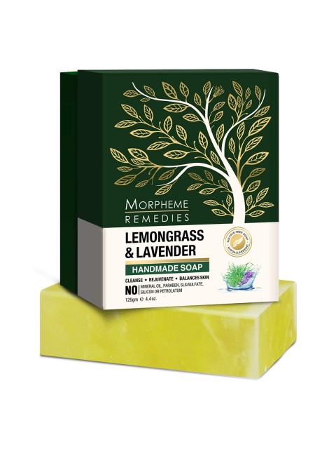 

Morpheme Remedies Lemongrass & Lavender Handmade Luxury Soap 125g, Green
