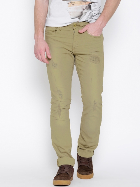 

Jack & Jones Khaki Washed Clark Regular Fit Stretchable Jeans